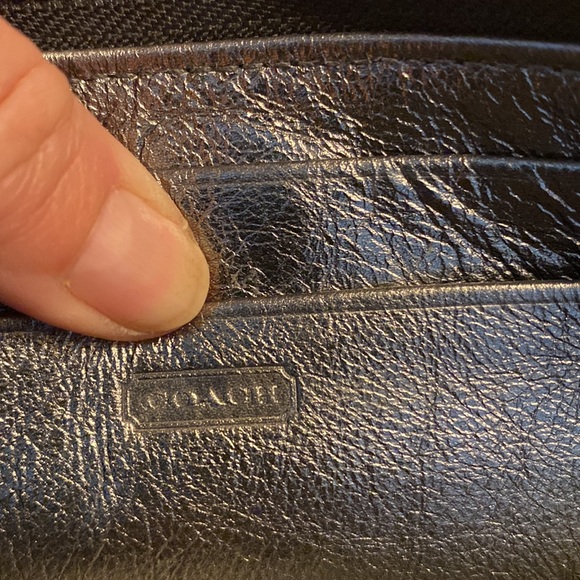 Coach Wallet Wristlet. 7.5” x 4.5”. Good Condition! Leather. Charcoal. - Picture 7 of 7